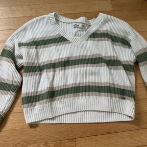Hollister striped v neck sweater